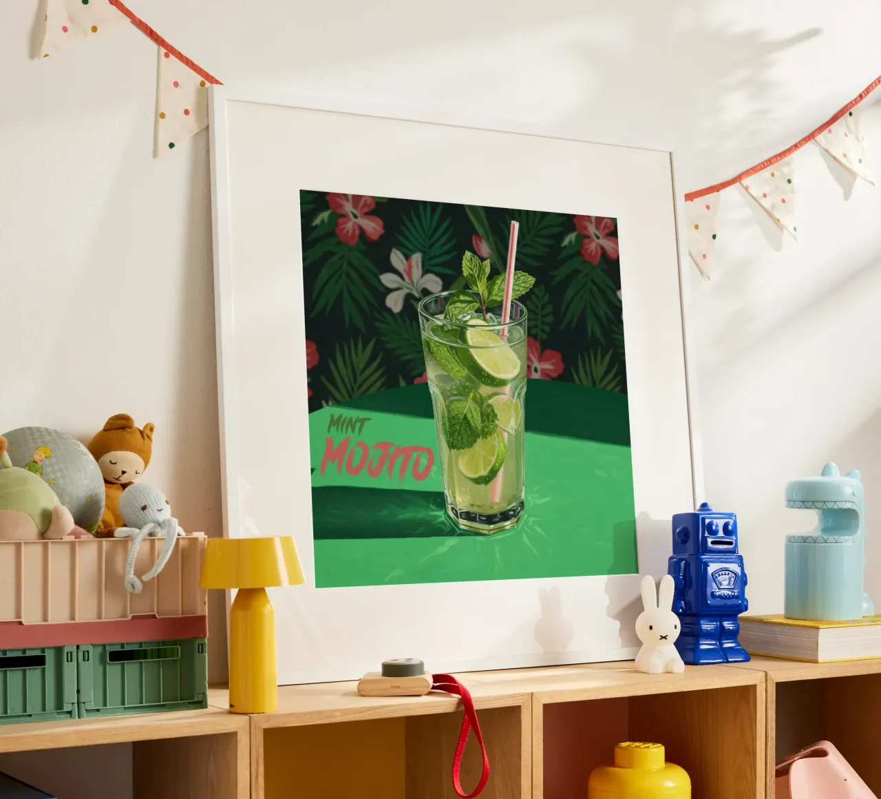 Mojito alla menta poster con telaio in alluminio da Art Center