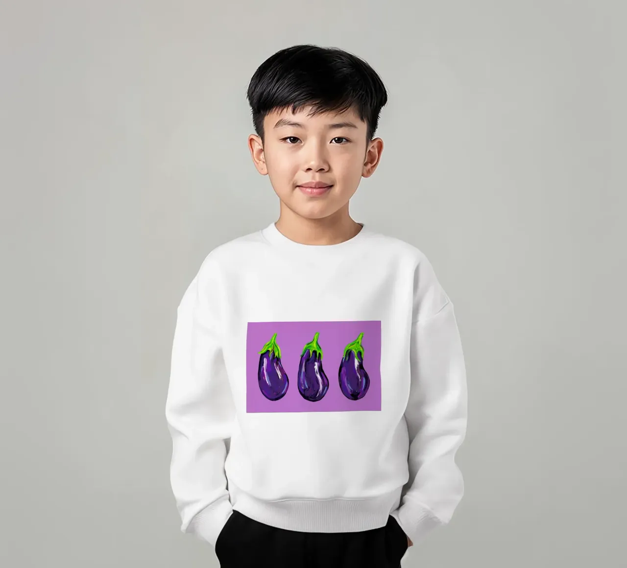 Aubergines On Purple sudadera para niño de Alice Straker