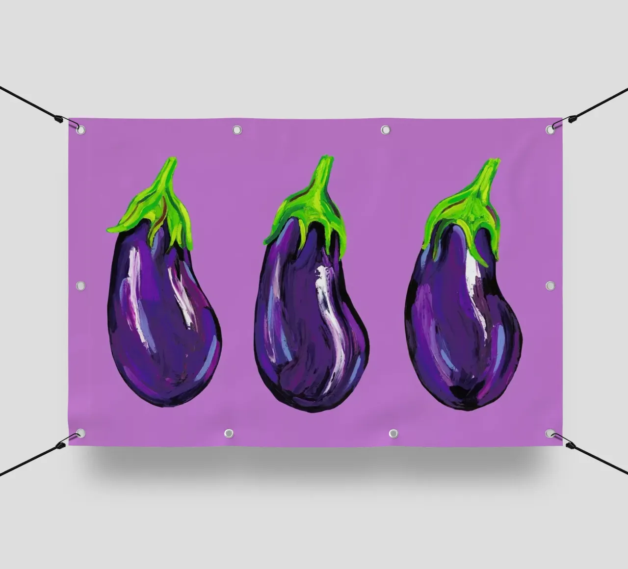 Aubergines On Purple telo in pvc da Alice Straker