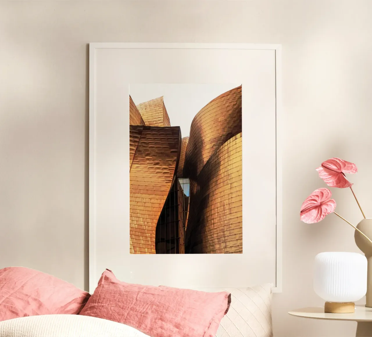 Fotografia di pareti di edifici moderni poster con telaio in alluminio da rapunsell