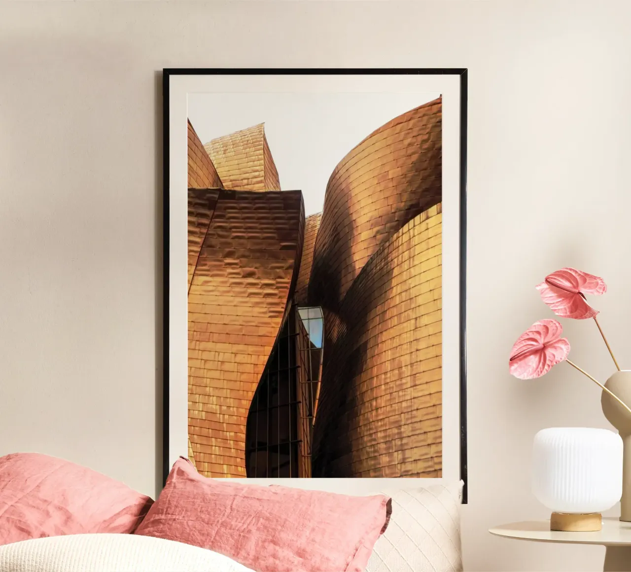 Fotografia di pareti di edifici moderni poster con telaio in alluminio da rapunsell