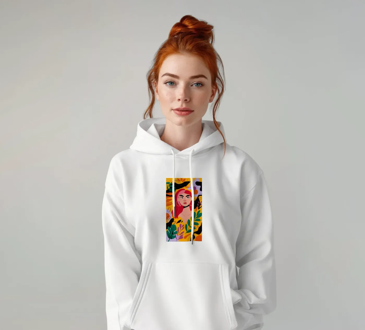 Ruby Haired Muse hoodie by Paez Harmony