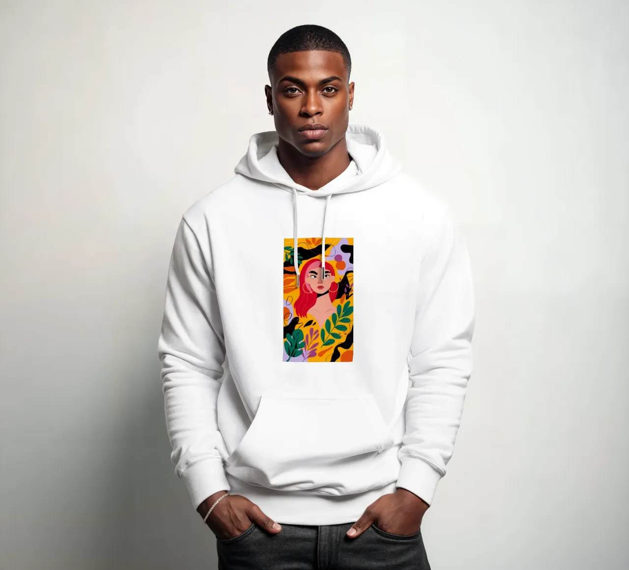 Ruby Haired Muse hoodie by Paez Harmony