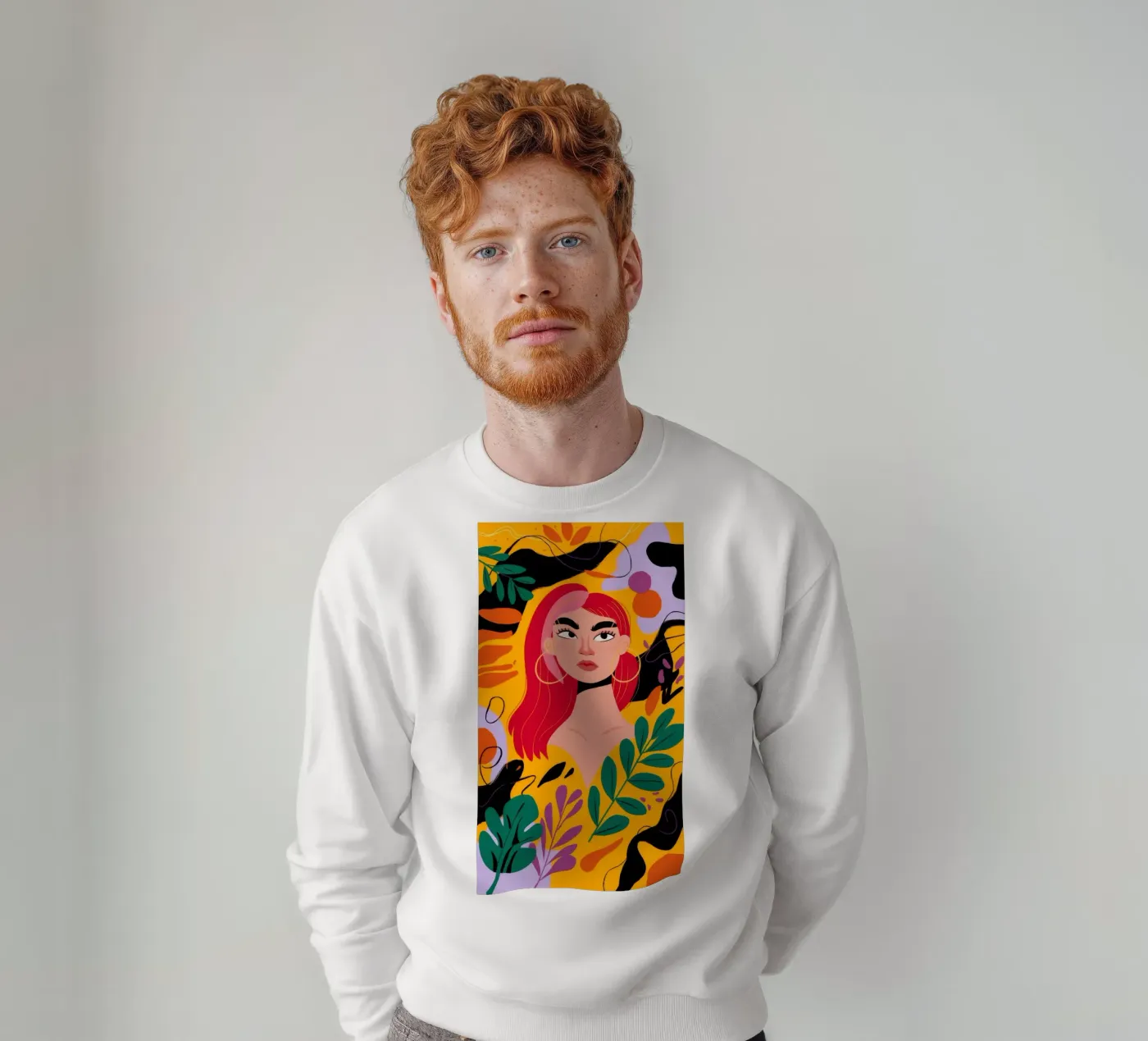 Ruby Haired Muse Sweatshirt von Paez Harmony