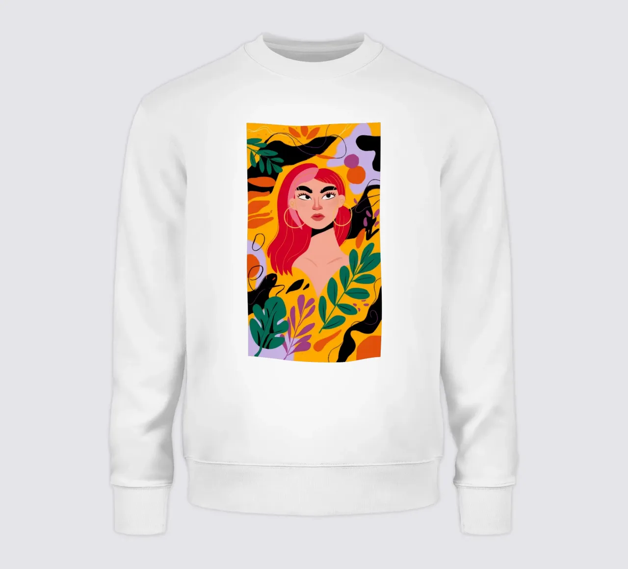Ruby Haired Muse sweatshirt by Paez Harmony