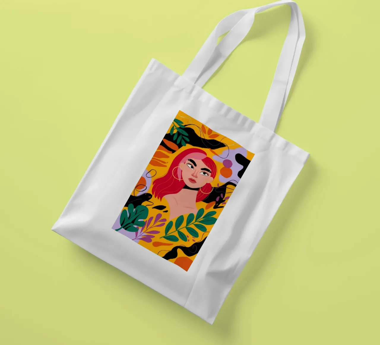 Ruby Haired Muse tote bag by Paez Harmony