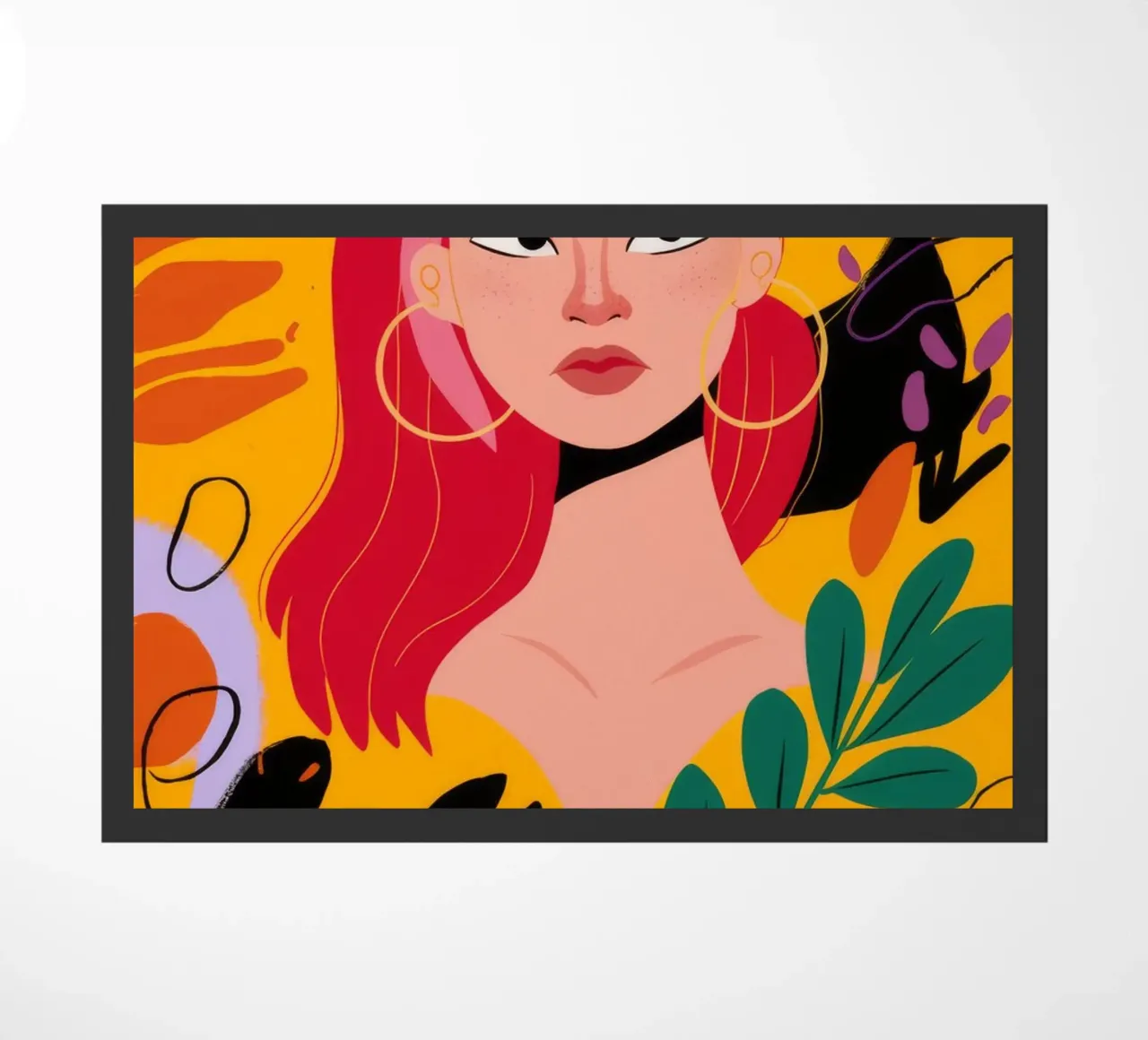 Muse aux cheveux de rubis paillasson de Paez Harmony