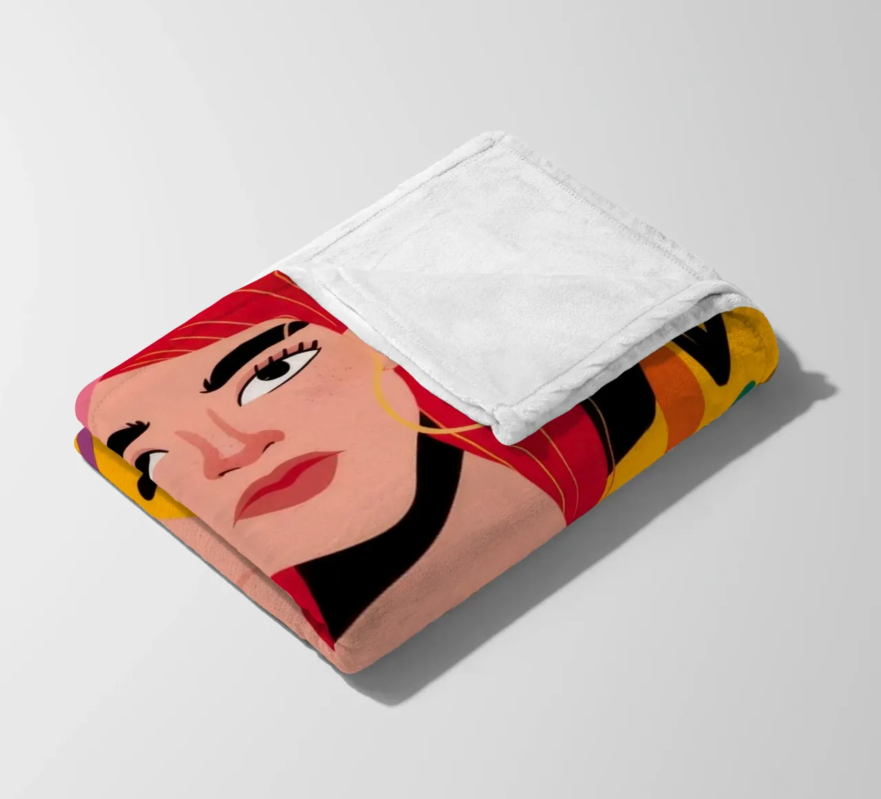 Ruby Haired Muse fleece blanket by Paez Harmony