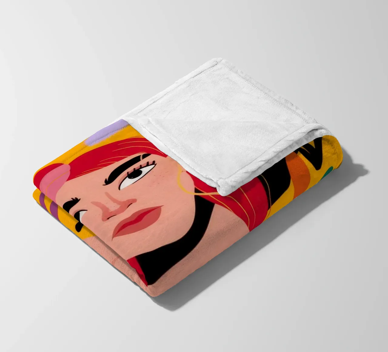 Ruby Haired Muse fleece blanket by Paez Harmony