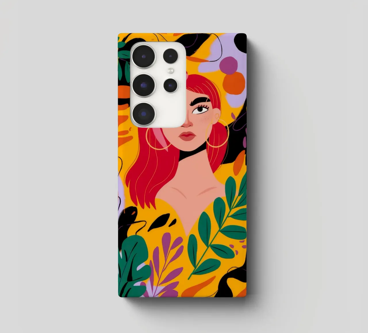 Ruby Haired Muse samsung phone case by Paez Harmony