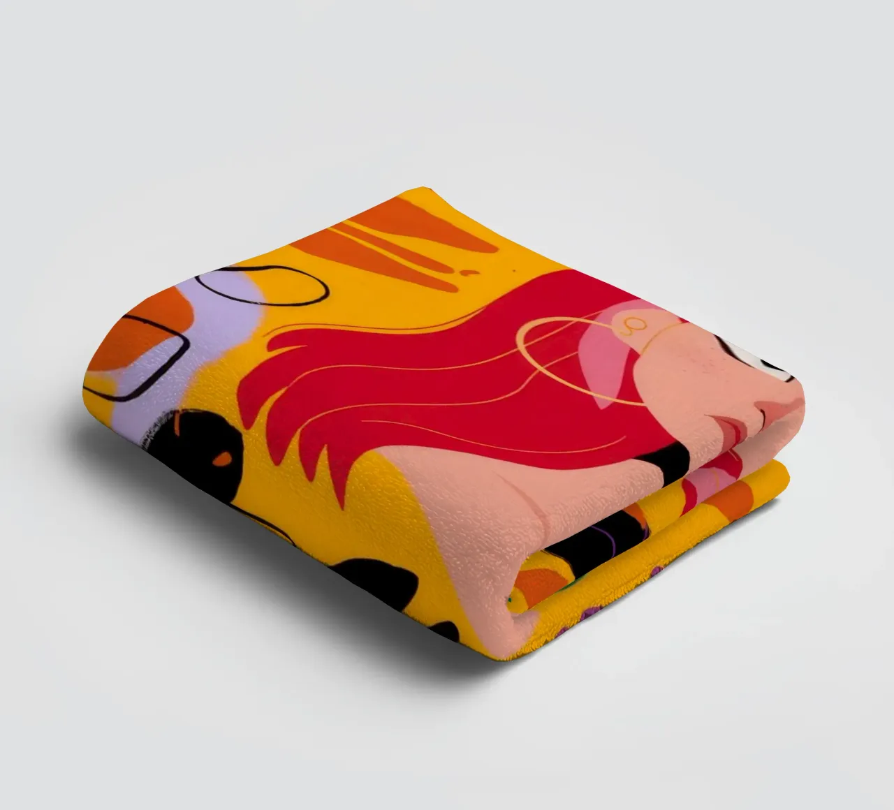 Ruby Haired Muse towel by Paez Harmony