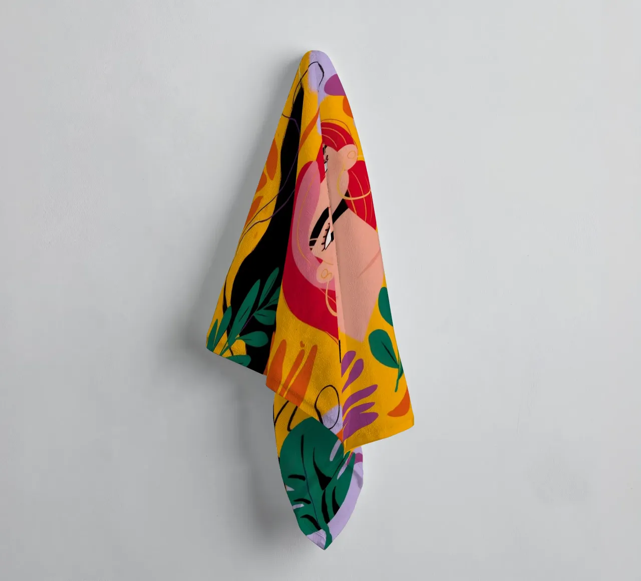 Ruby Haired Muse towel by Paez Harmony