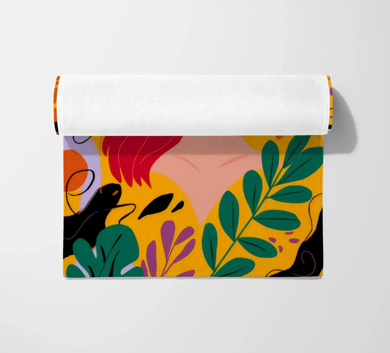 Ruby Haired Muse beach towel by Paez Harmony