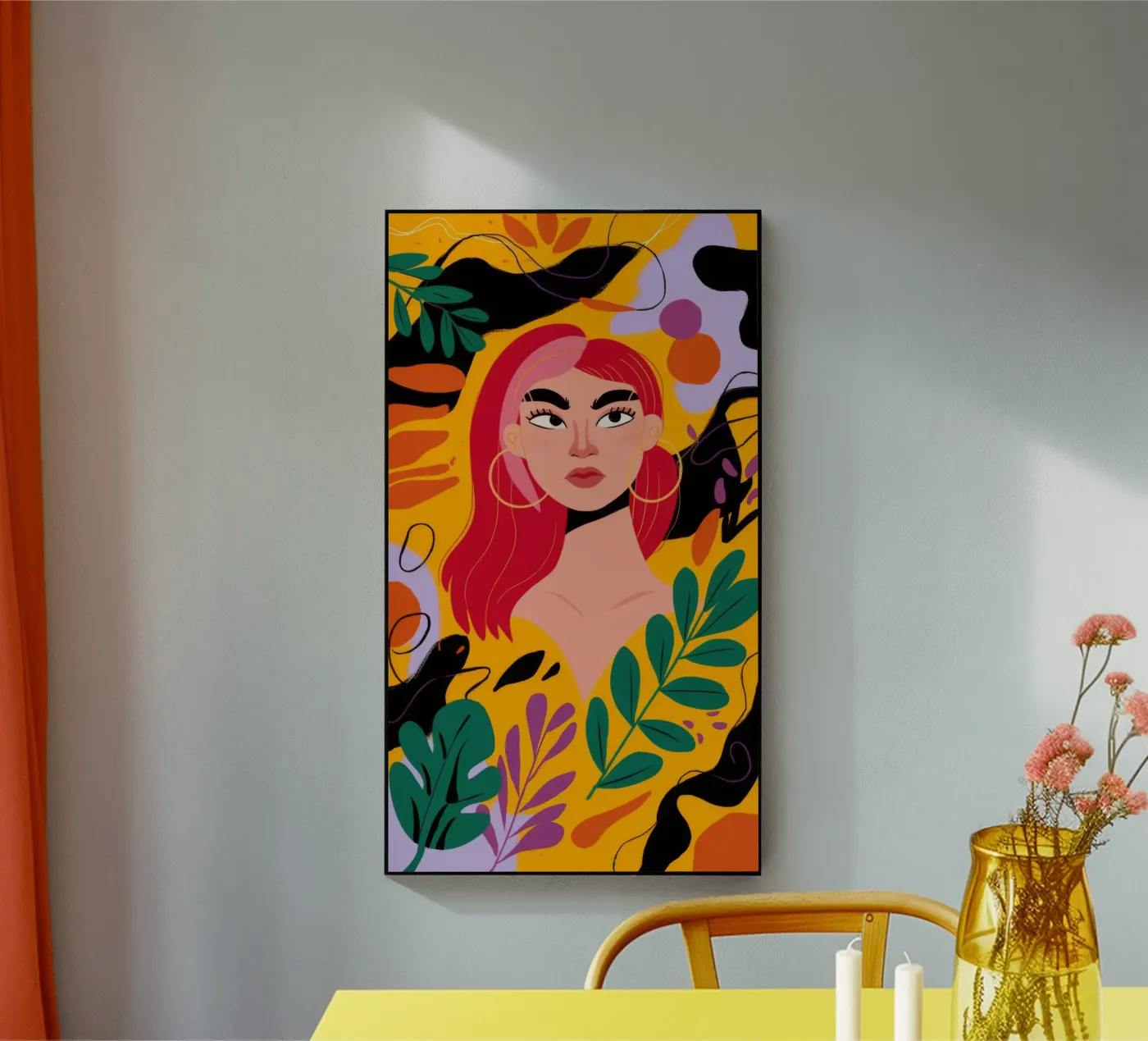 Ruby Haired Muse Acryl-Glas von Paez Harmony