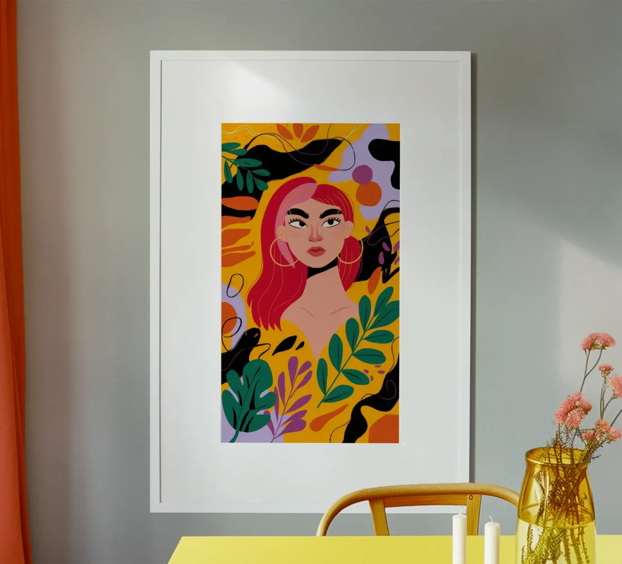 Ruby Haired Muse poster by Paez Harmony