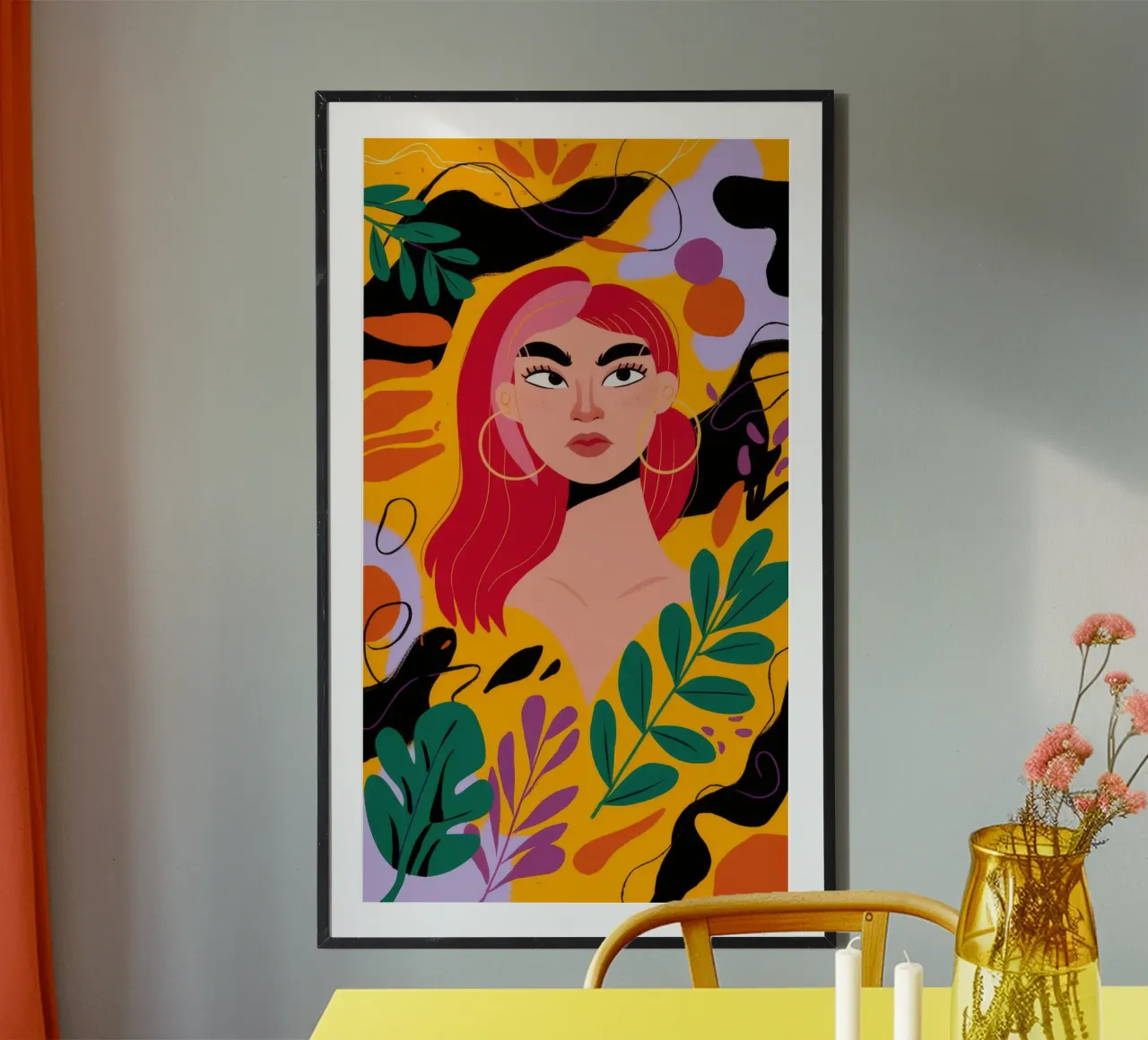 Ruby Haired Muse poster by Paez Harmony