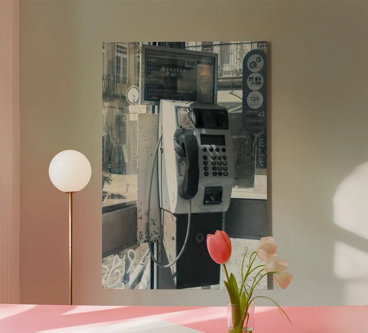 Fotografia di una vecchia cabina telefonica tela con Cornice a cassetta da rapunsell