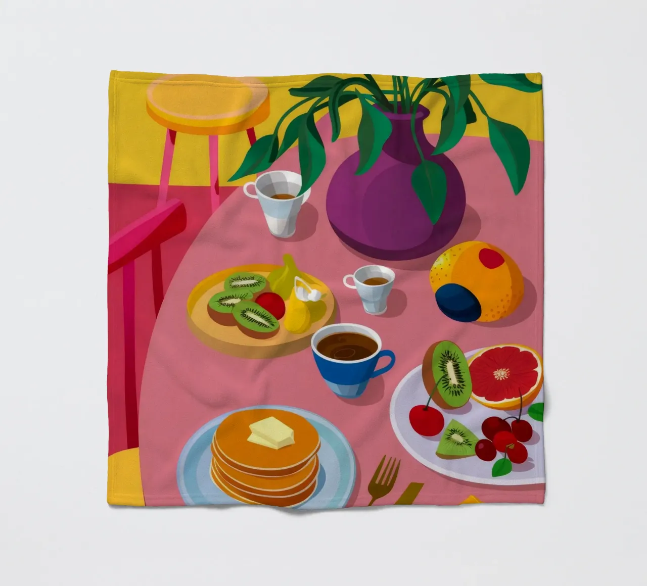 Pancake Breakfast Spread fleece blanket by Paez Harmony