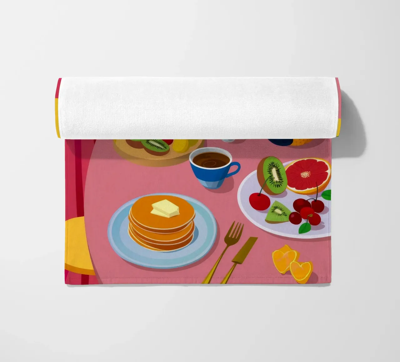 Pannenkoeken ontbijtspread strandhanddoek van Paez Harmony
