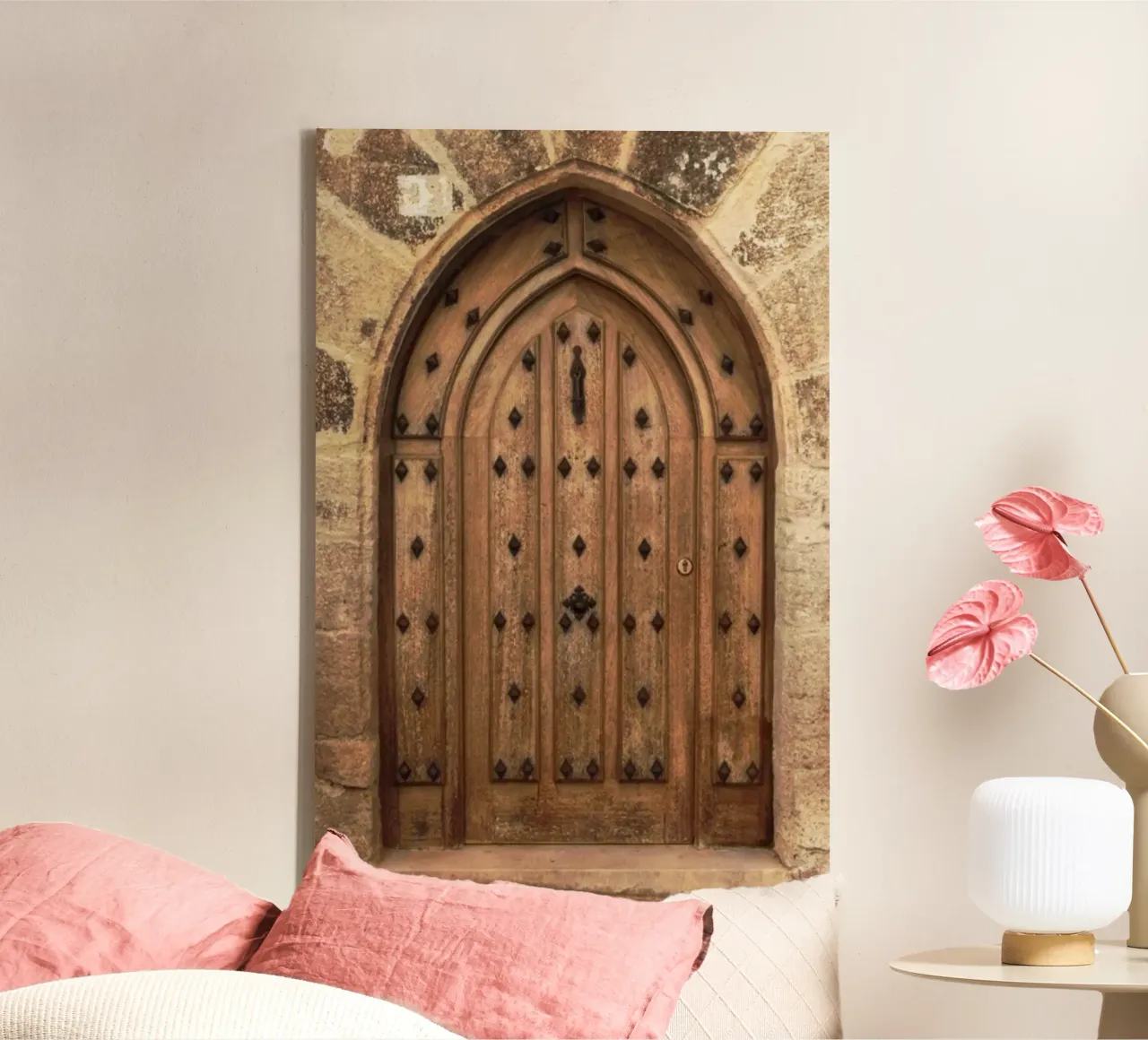 Fotografia di una vecchia porta di legno tela con Cornice a cassetta da rapunsell