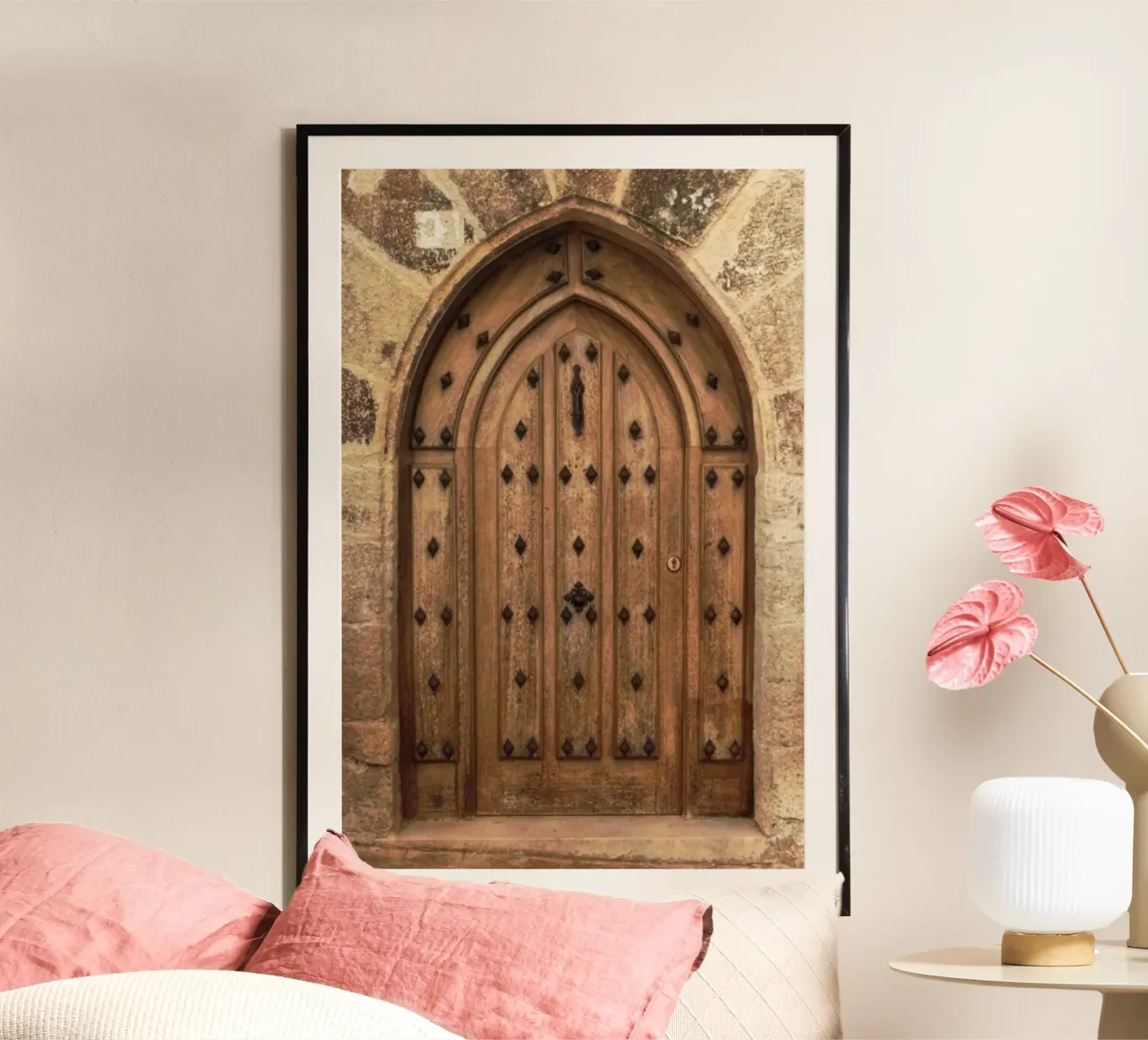 Fotografia di una vecchia porta di legno poster da rapunsell