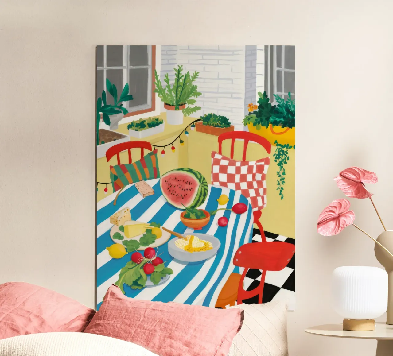 Dama da picnic all'anguria poster da Paez Harmony