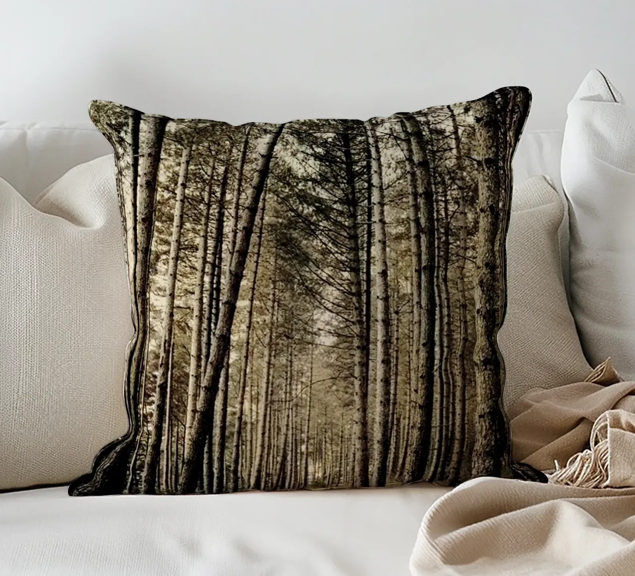 Pine Forest Photography decorative cushion by rapunsell