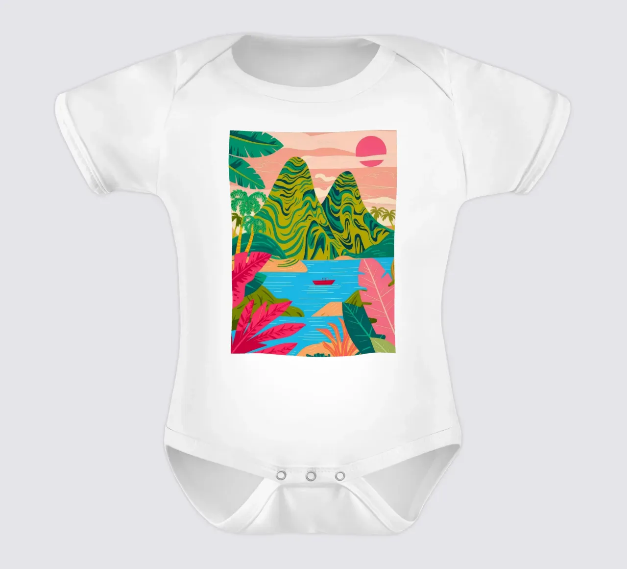 Sunset Mountain See Kurzarm Babybody von Paez Harmony
