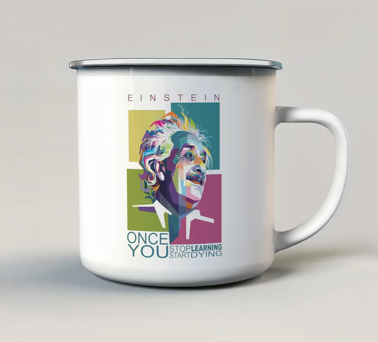 Citazioni di Einstein tazza in smalto da Alkahfsmart