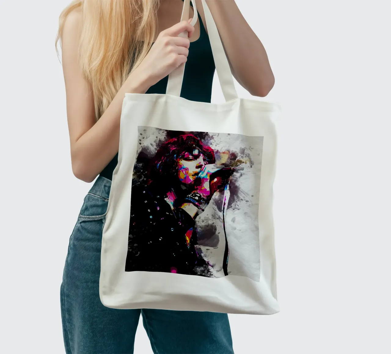 Mick Jagger WPAP SMUDGE borsa in juta da neonartroom