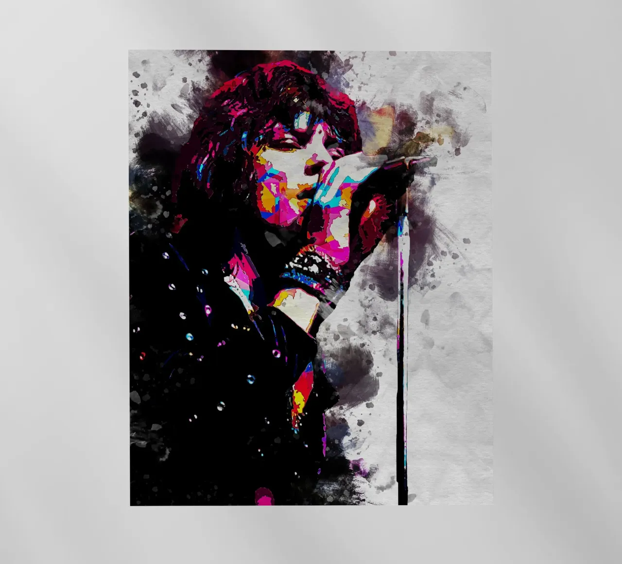 Mick Jagger WPAP SMUDGE pellicola backlit da neonartroom