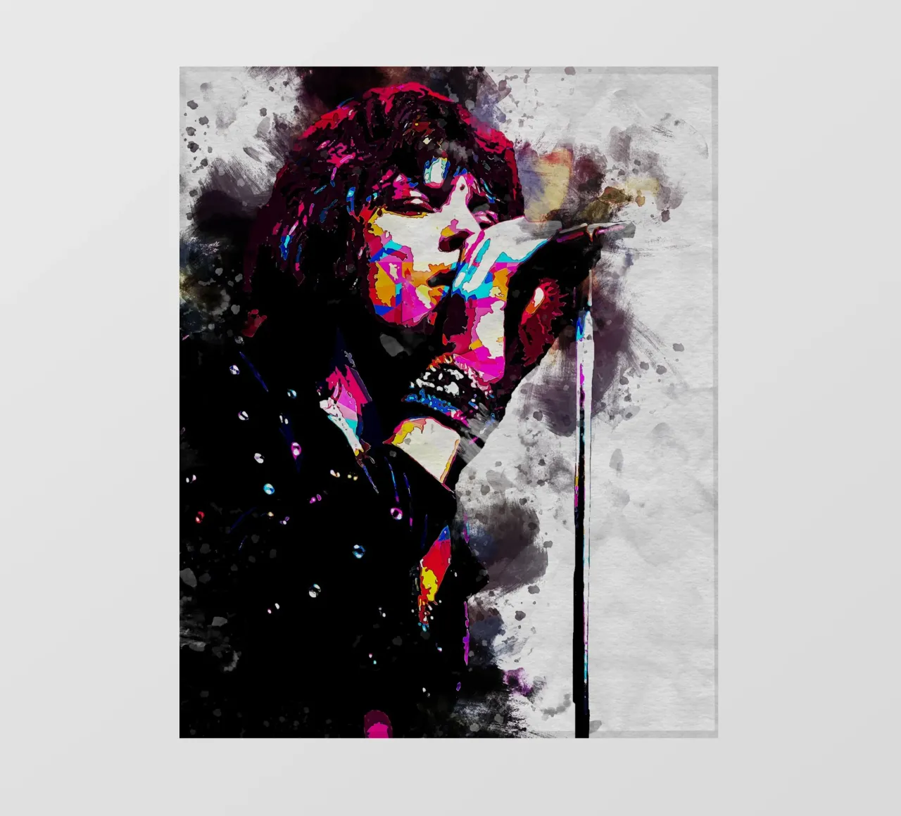 Mick Jagger WPAP SMUDGE pellicola backlit da neonartroom