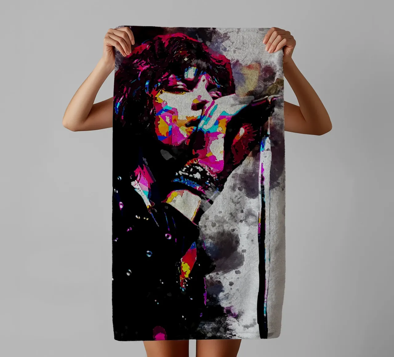 Mick Jagger WPAP SMUDGE asciugamano da bagno da neonartroom