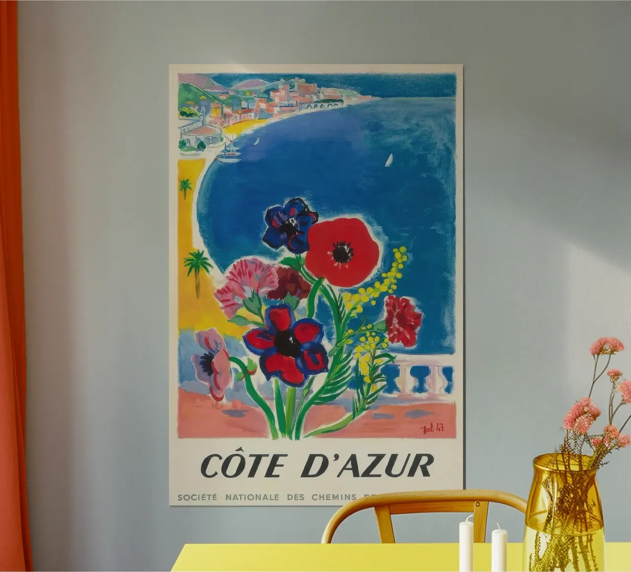 1947 Costa Azzurra Costa Azzurra Viaggio nel mondo d'epoca poster da Beauty wall