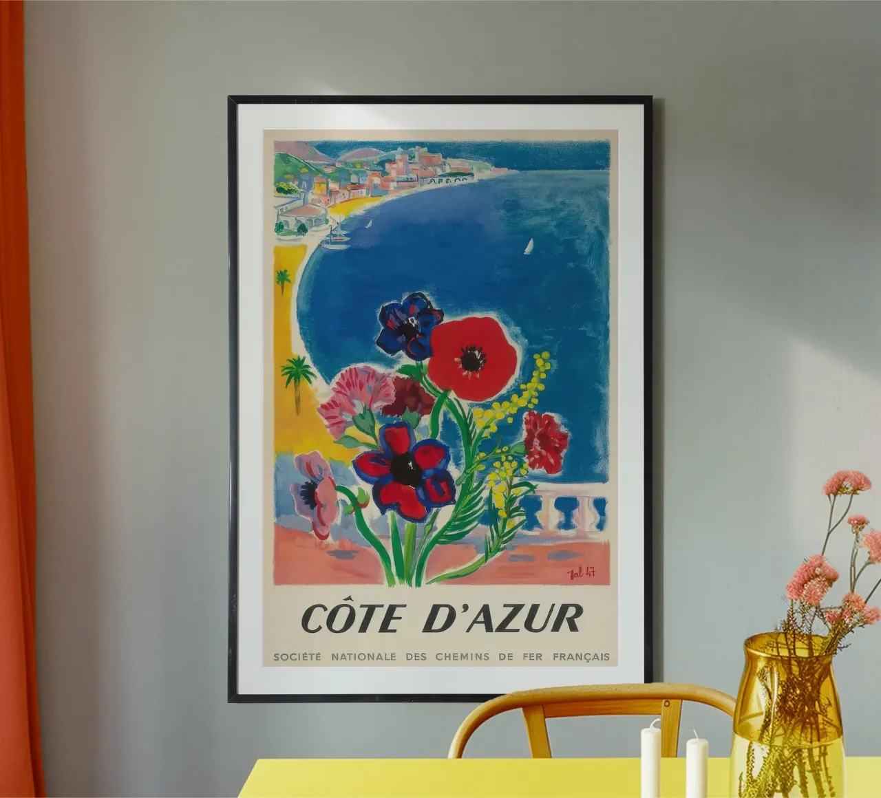 1947 Costa Azzurra Costa Azzurra Viaggio nel mondo d'epoca poster da Beauty wall