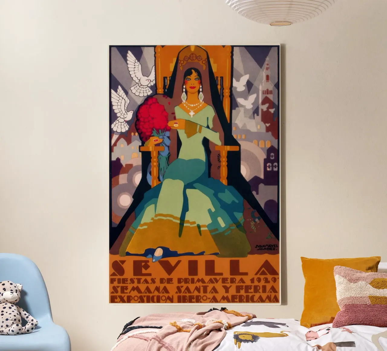 Spagna 1929 Fiera di Siviglia Pubblicità tela con Cornice a cassetta da Beauty wall