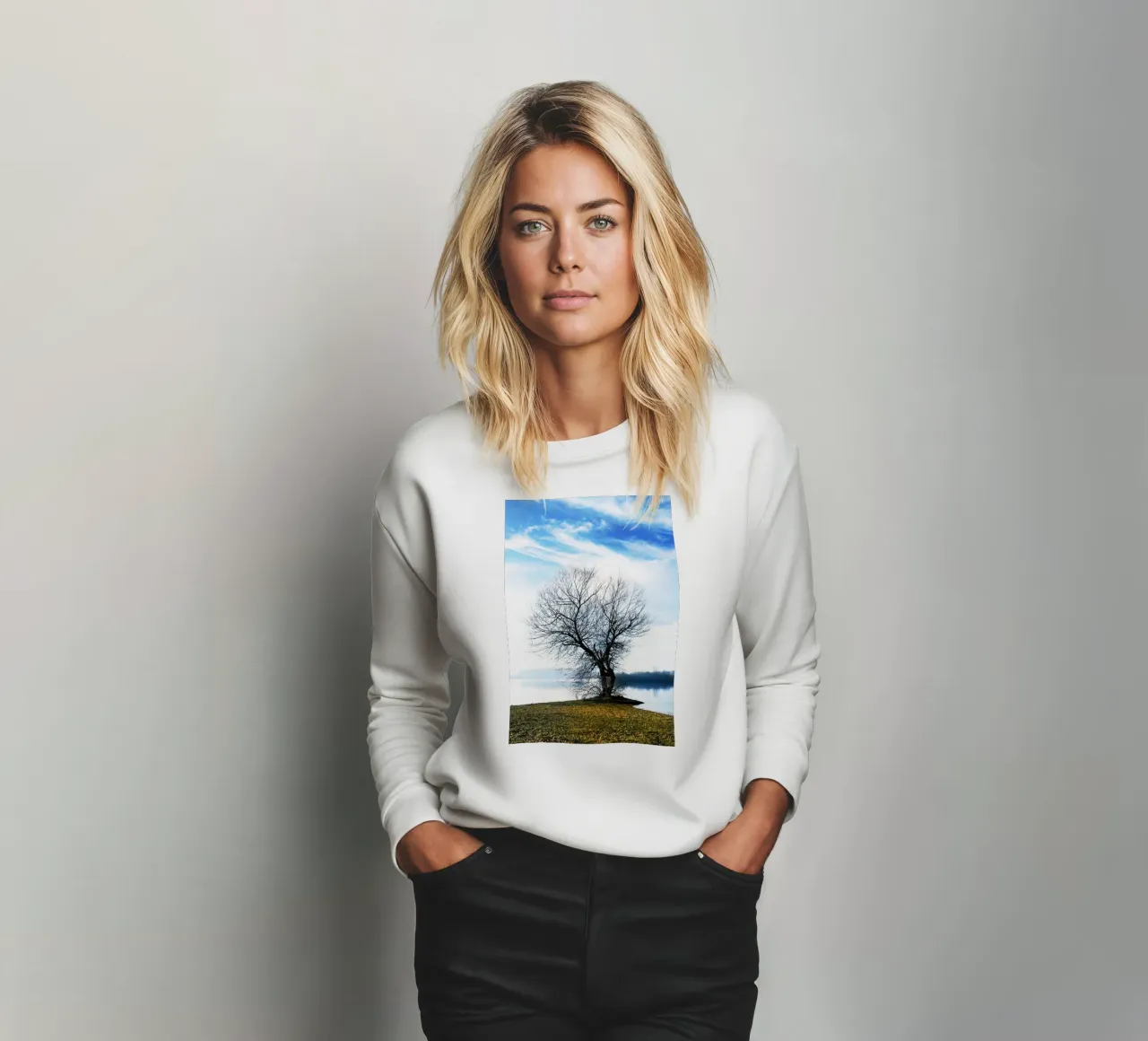 tree on the river sweatshirt by rapunsell