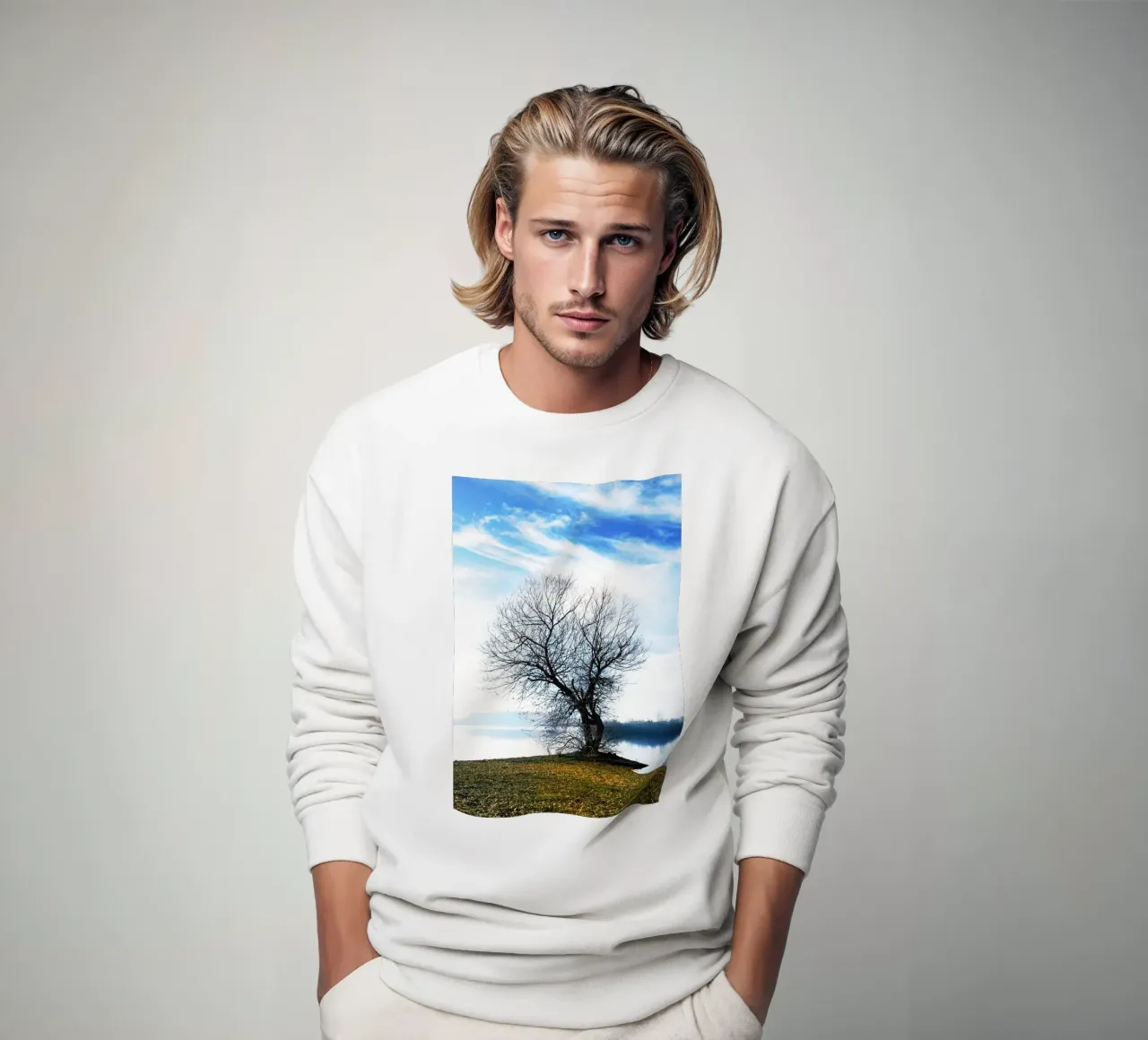 tree on the river sweatshirt by rapunsell