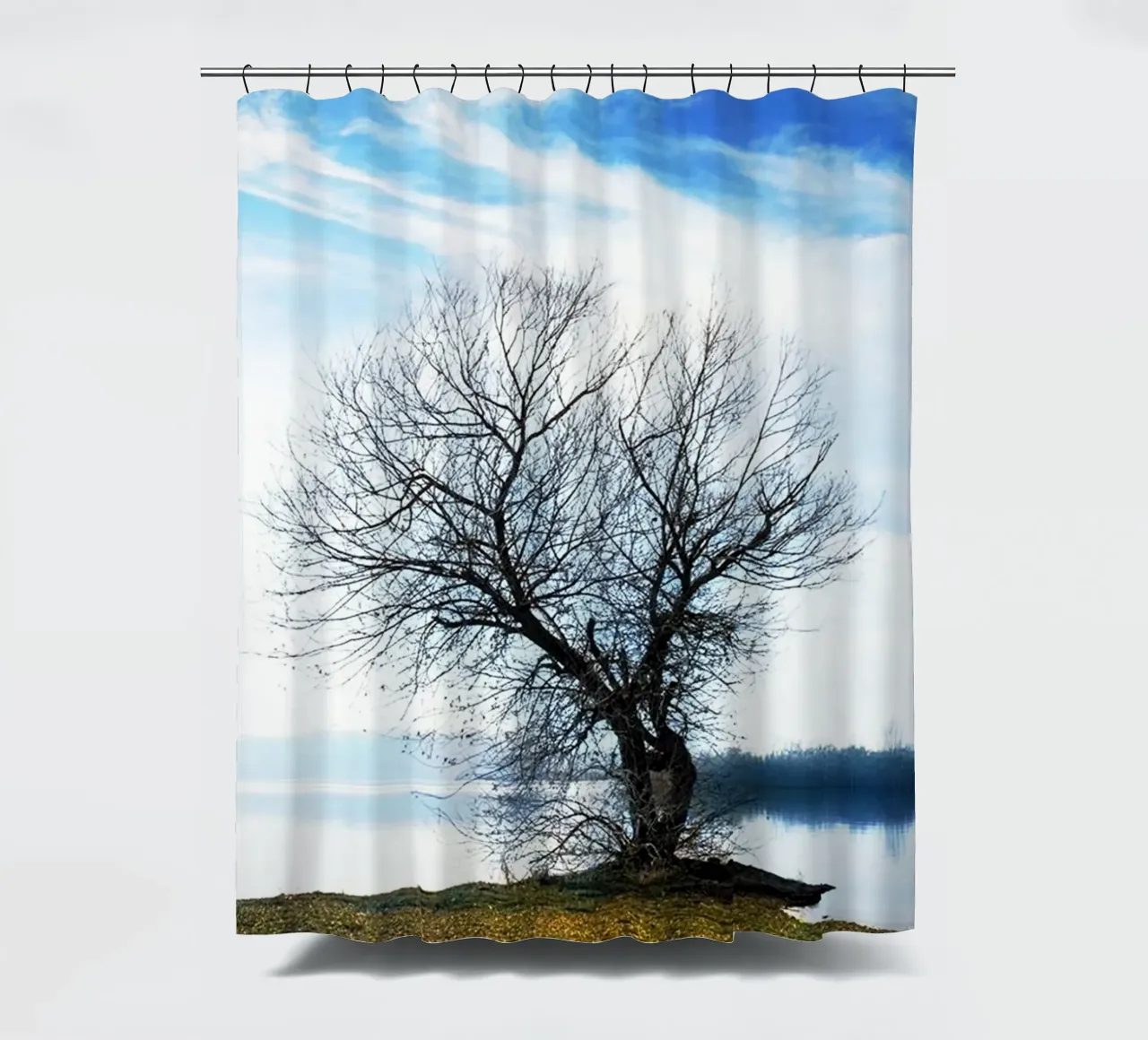 albero sul fiume tenda da doccia da rapunsell