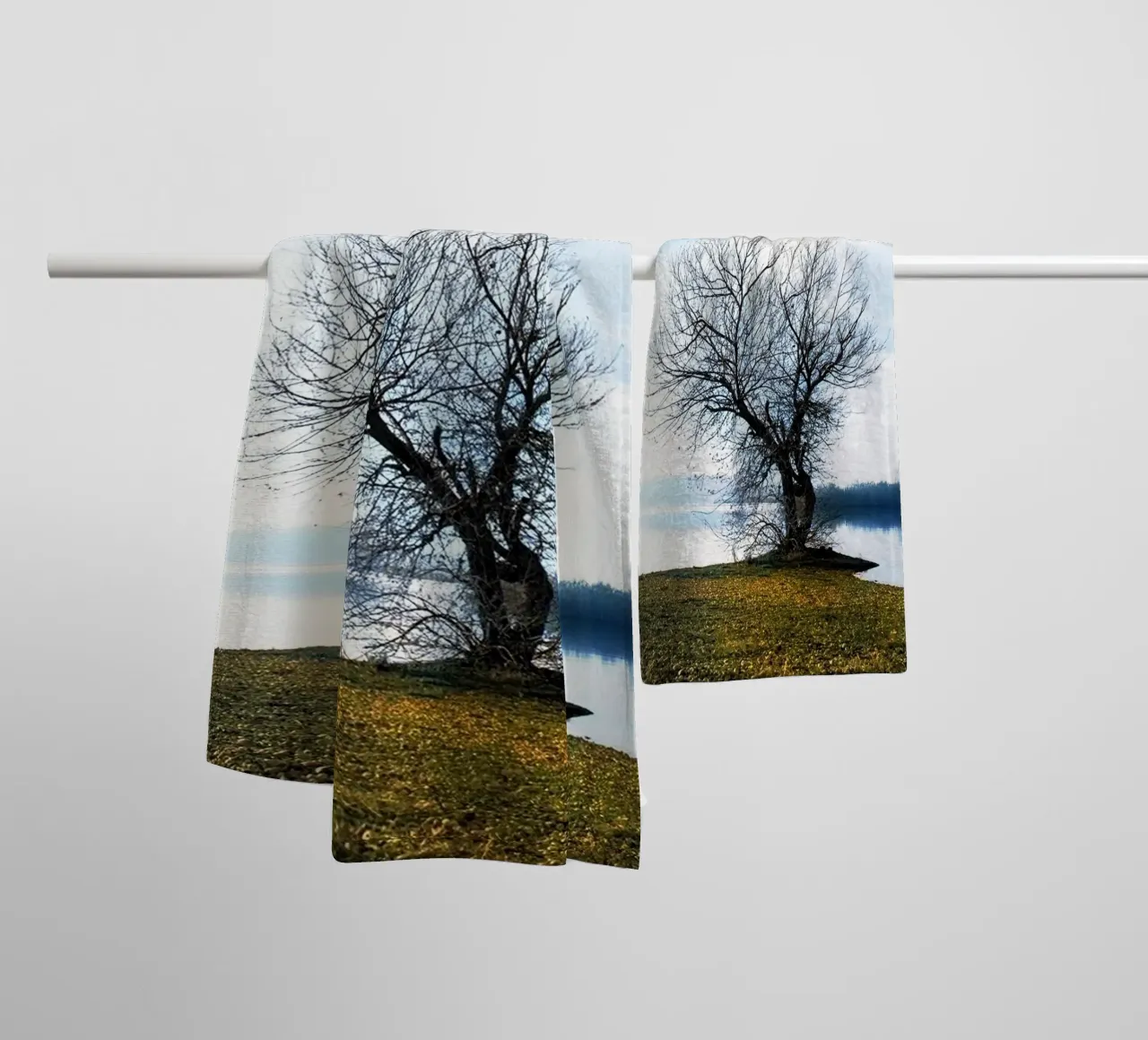 tree on the river towel by rapunsell