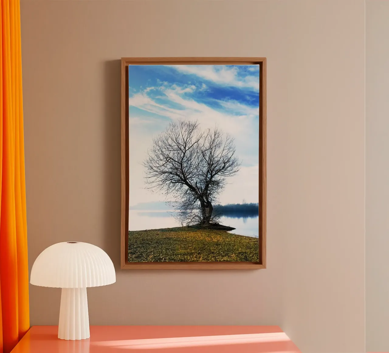 tree on the river canvas by rapunsell