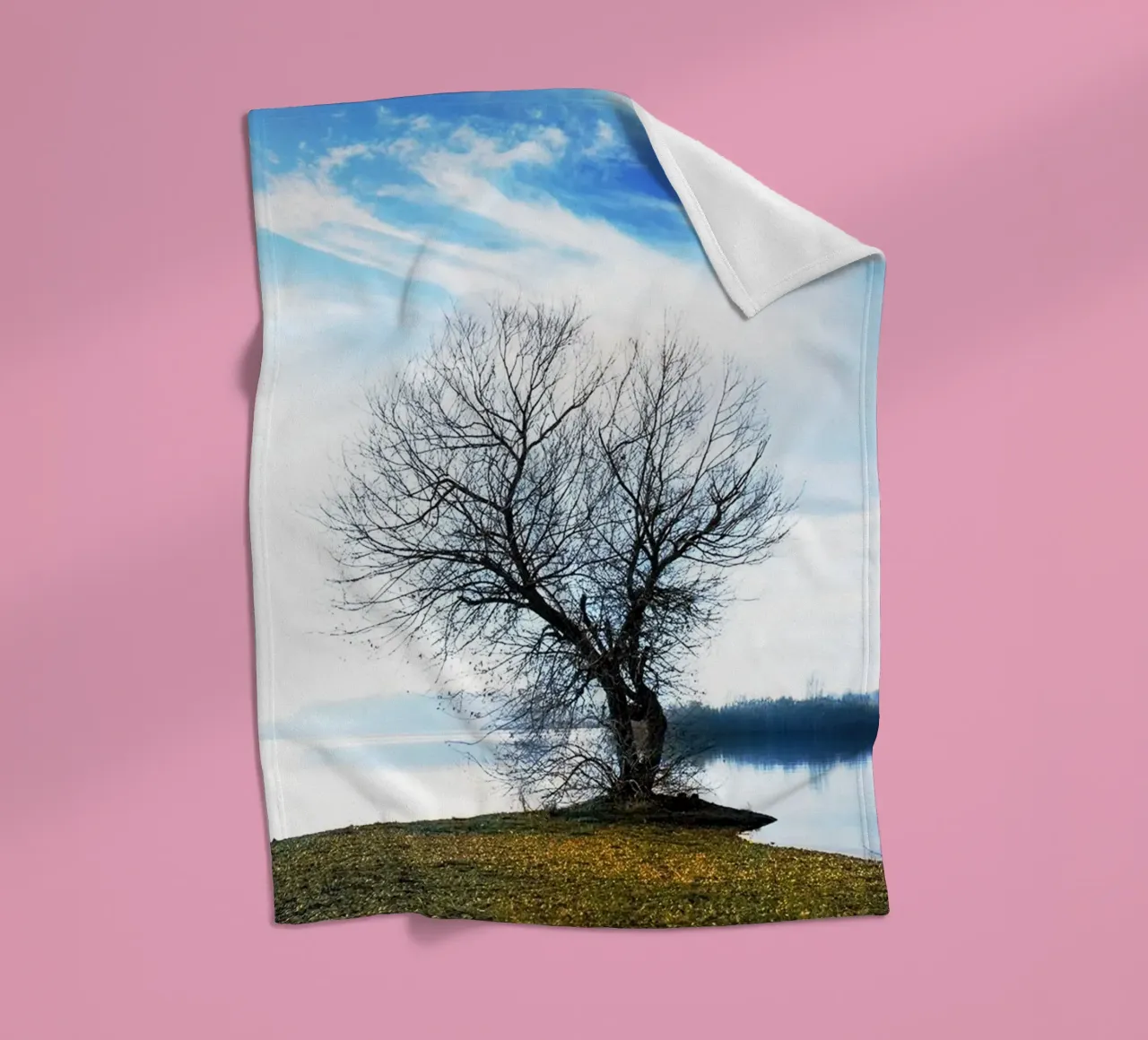 albero sul fiume coperta in pile da rapunsell