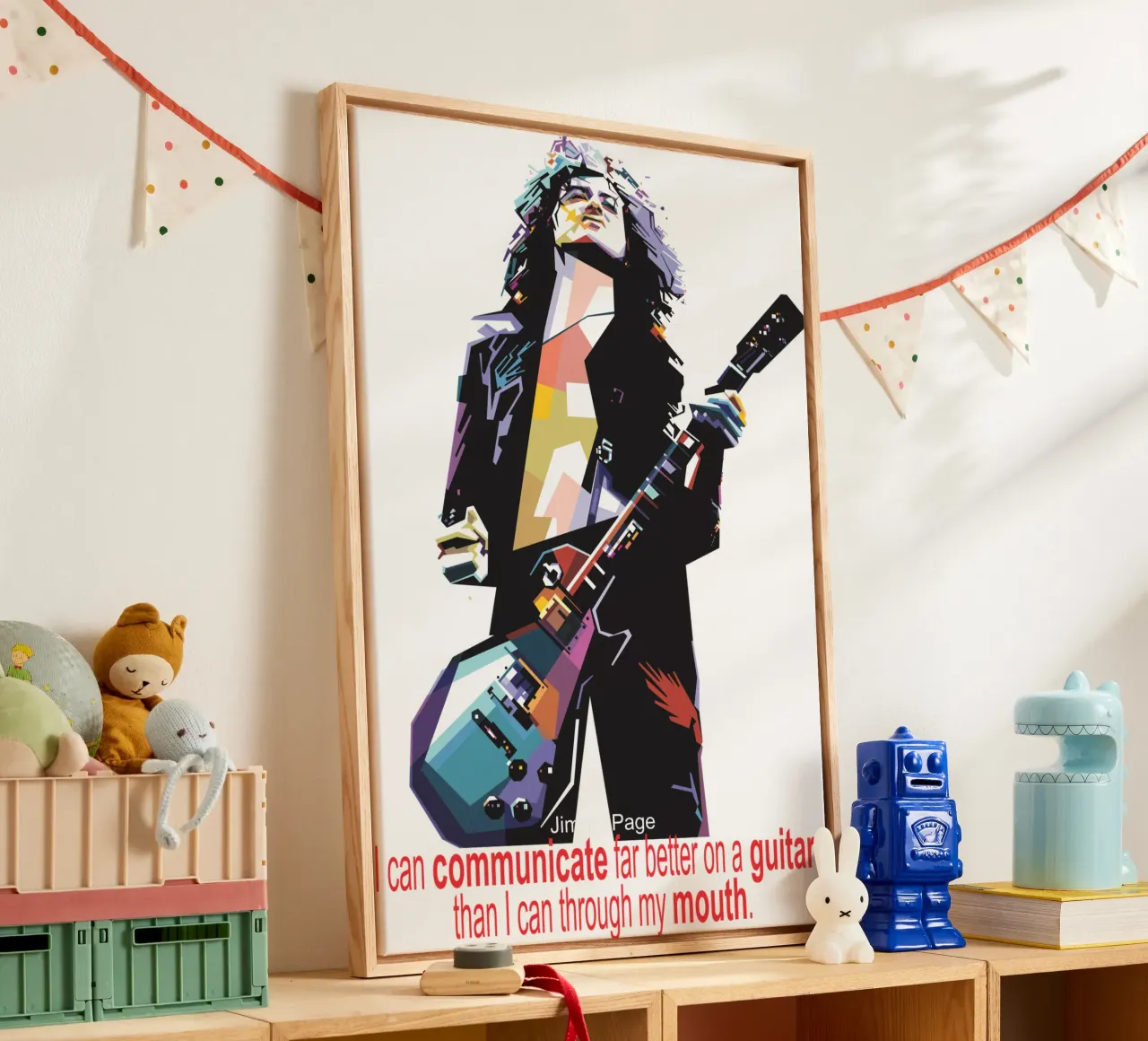 Jimmy Page Citazioni tela con Cornice a cassetta da Alkahfsmart