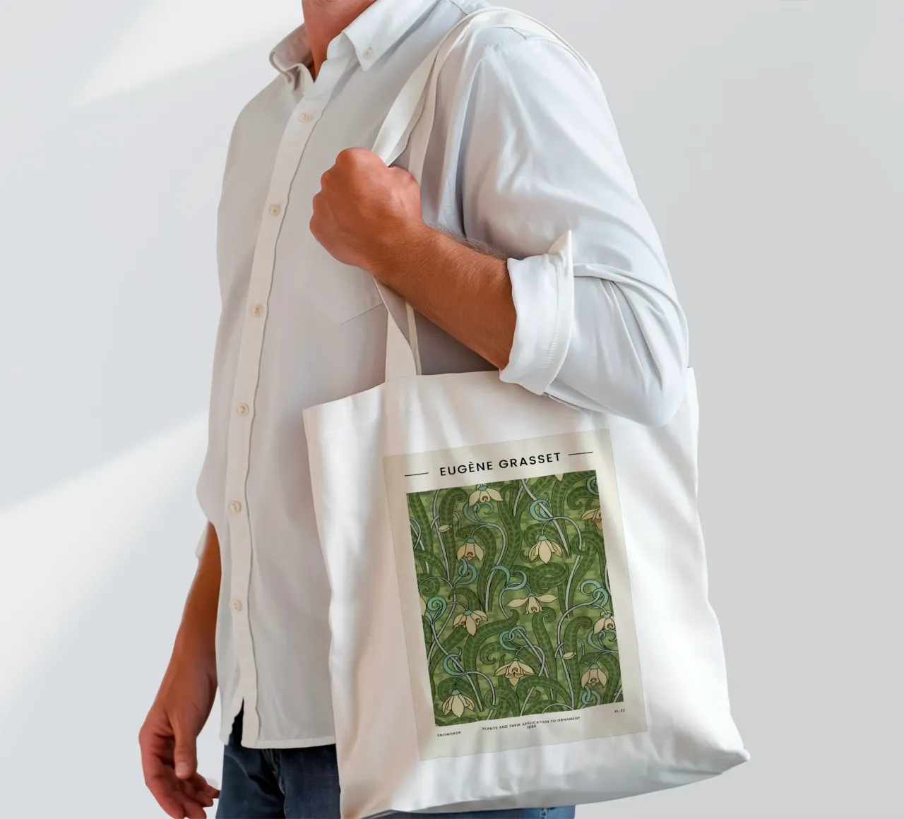 Grasset - Snowdrop II borsa in juta da Vintage by JUNIQE