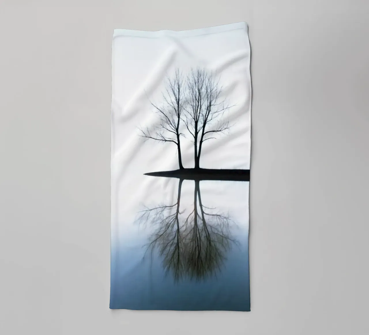 Two dry trees on a Lake towel by rapunsell