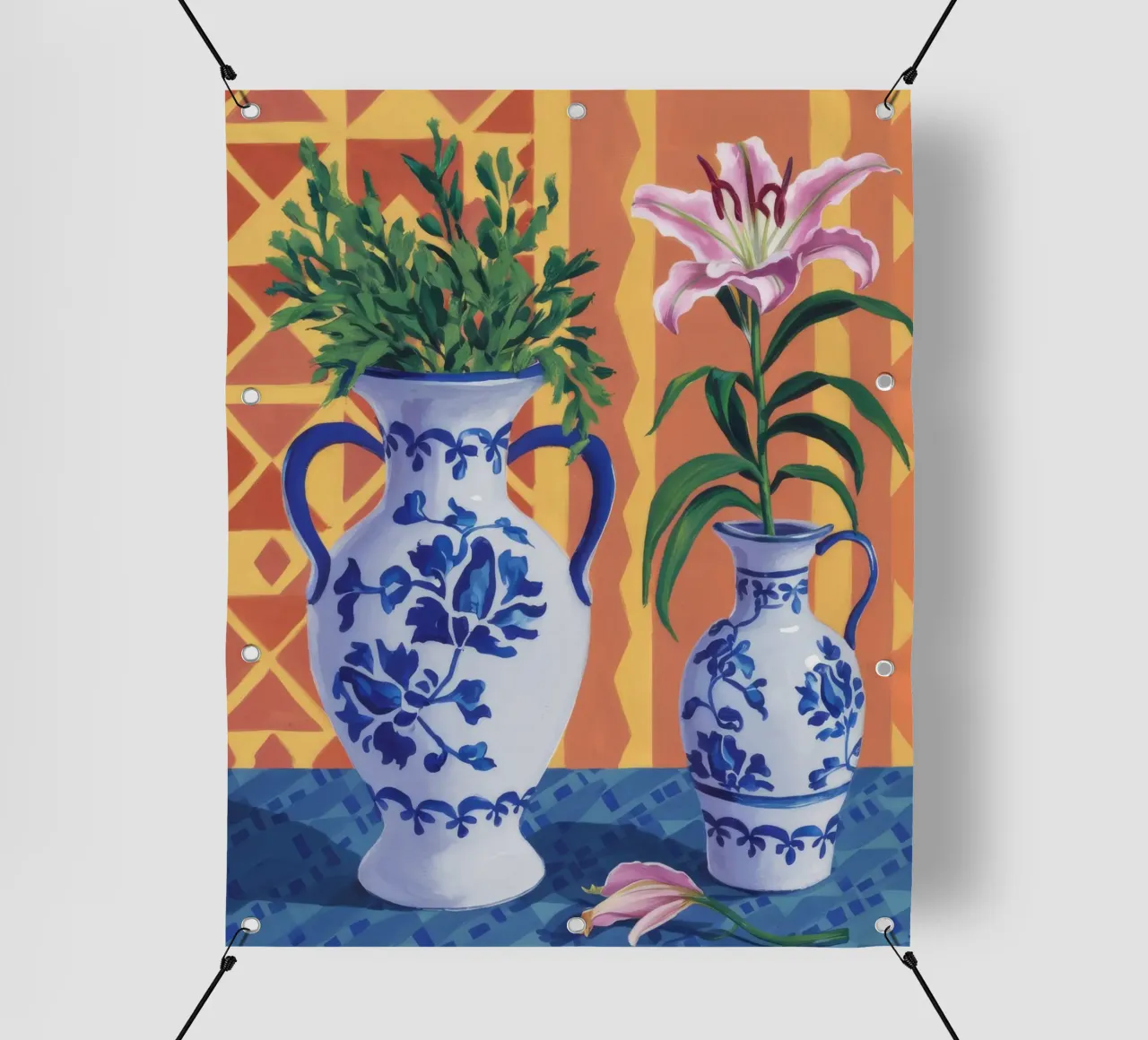 Gigli in vaso gemelli telo in pvc da Paez Harmony