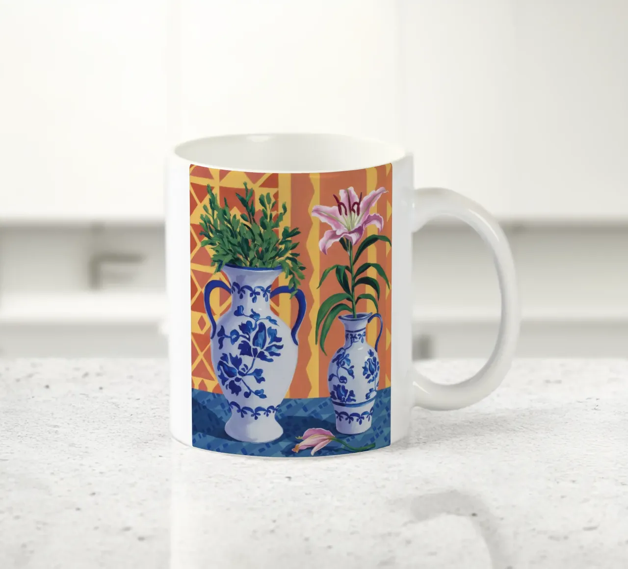 Gigli in vaso gemelli tazza in ceramica da Paez Harmony