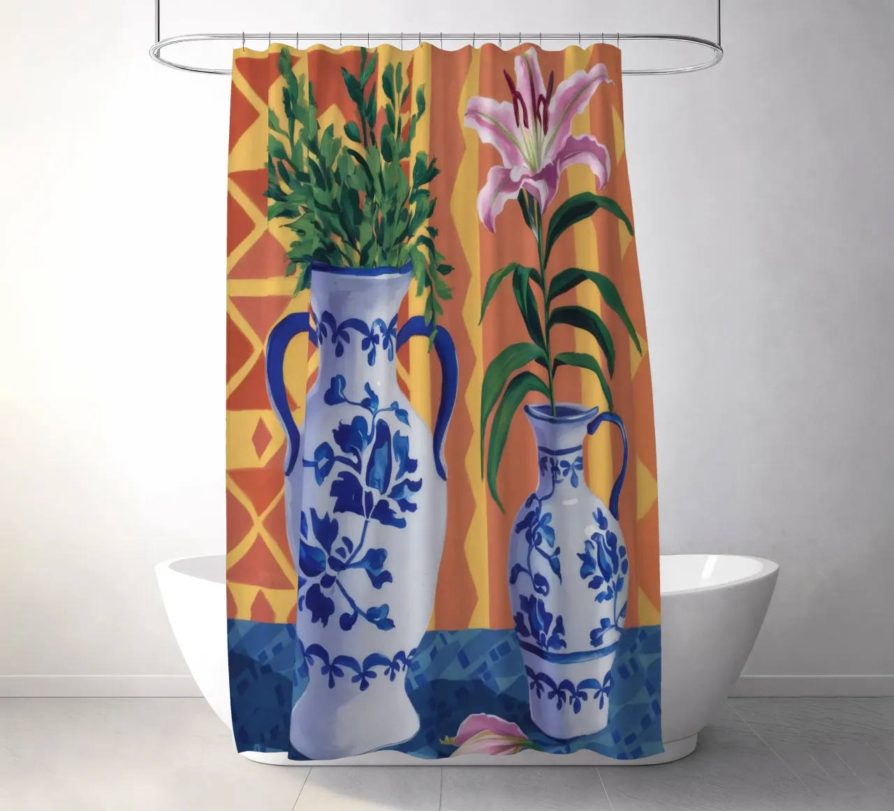 Gigli in vaso gemelli tenda da doccia da Paez Harmony
