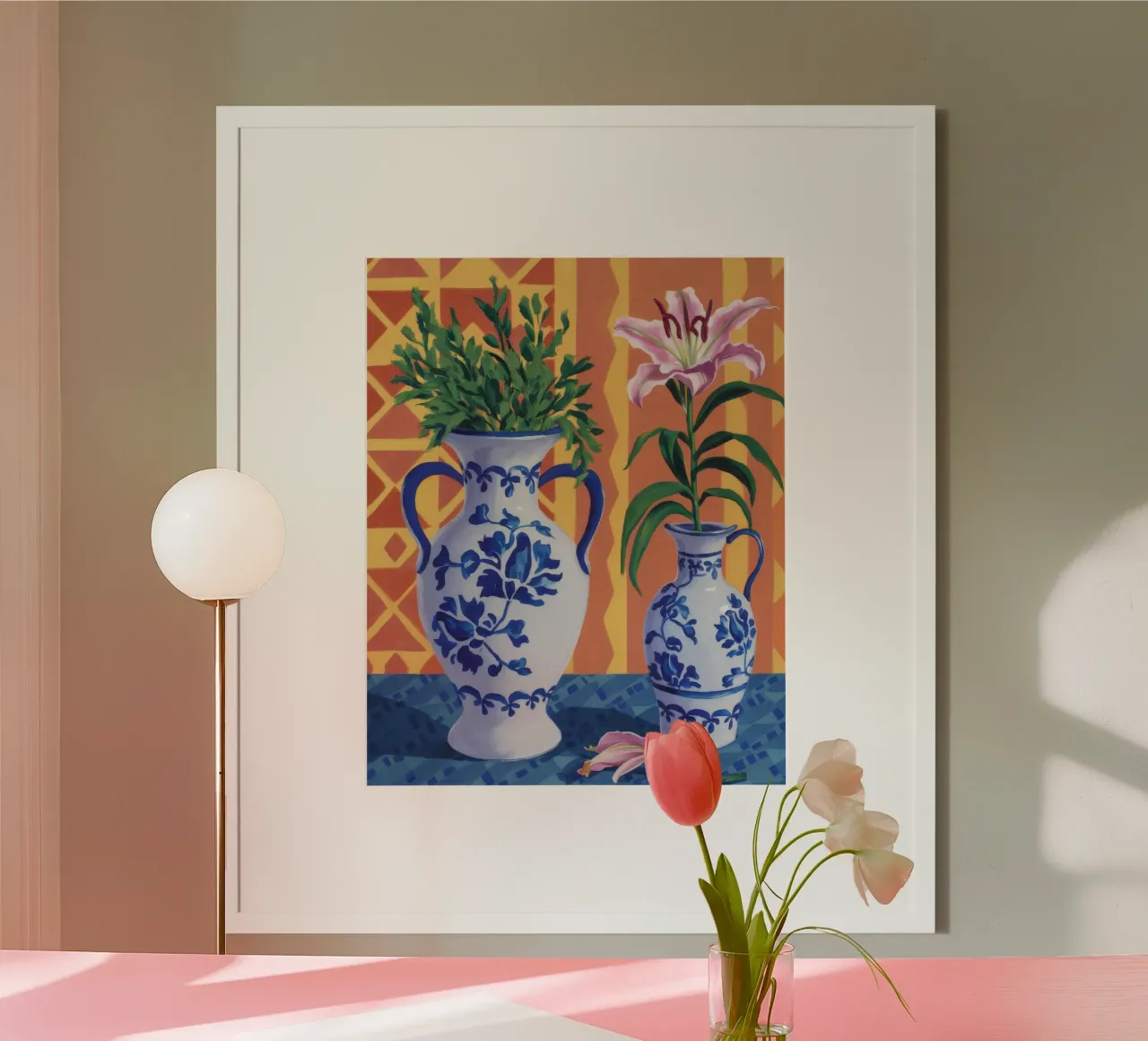 Gigli in vaso gemelli poster con telaio in alluminio da Paez Harmony