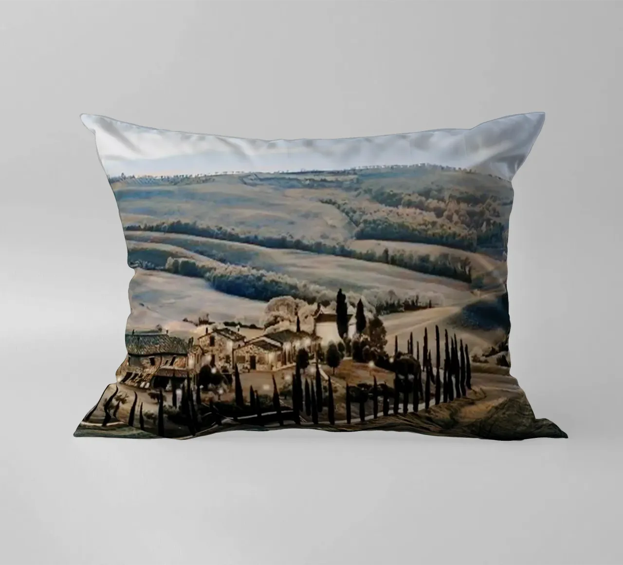 winding road on the hill decorative cushion by rapunsell